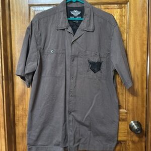 Harley Davidson men’s large tall button down short sleeve shirt